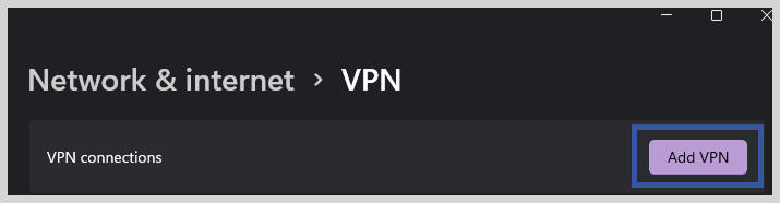 Add a VPN connection