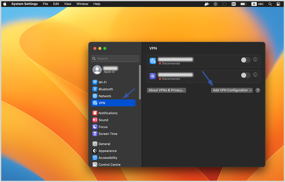 VPN tab