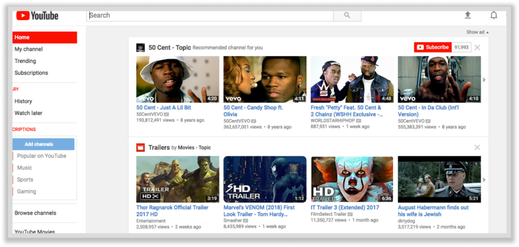 Youtube-Interface