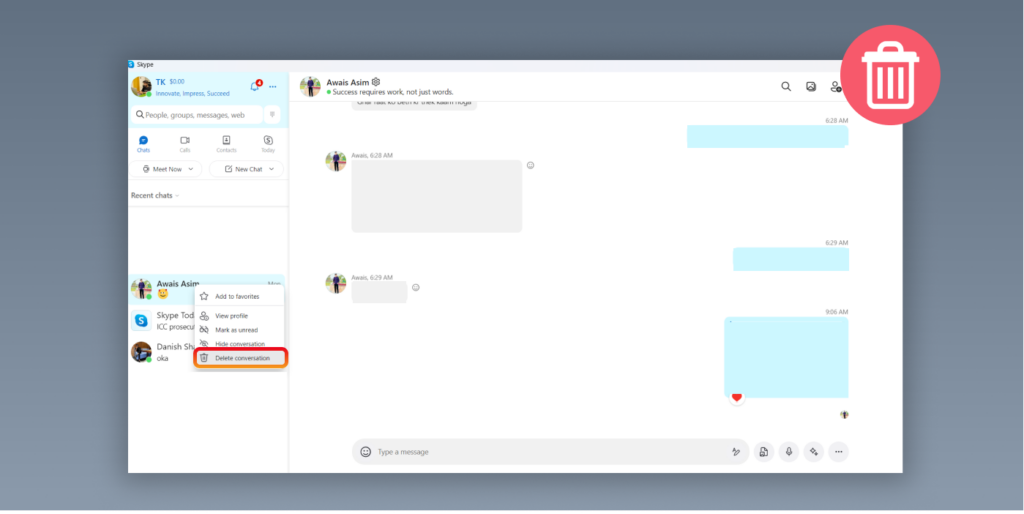 Cómo eliminar tus conversaciones de Skype