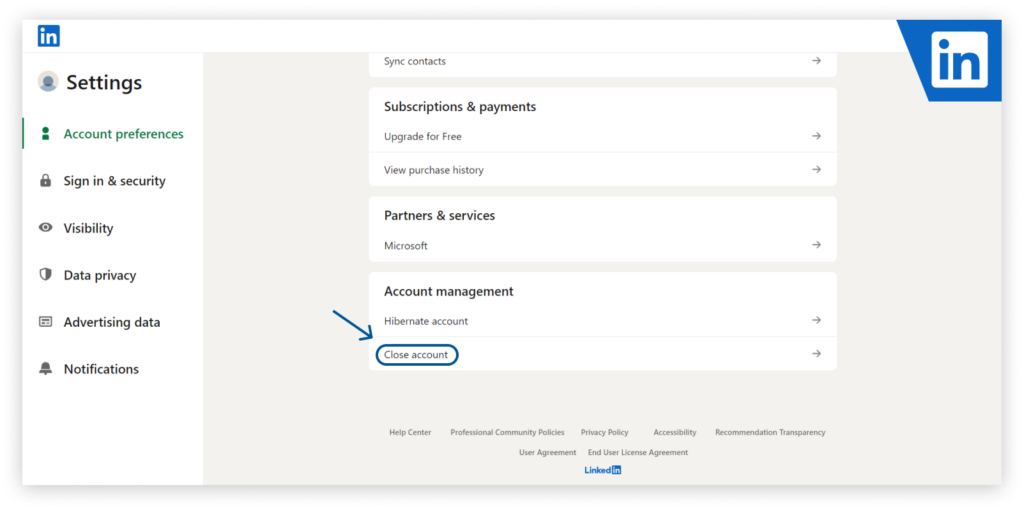 Deleting Your LinkedIn Account