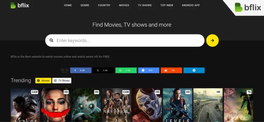 BFlix Homepage