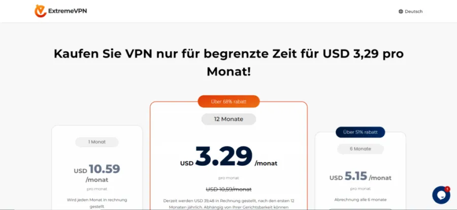 Deutsch Pricing Page